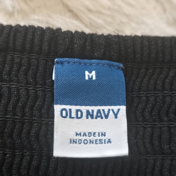 Old Navy Black Linen-Blend Squareneck Midi-Dress, Size Medium - Picture 2 of 7